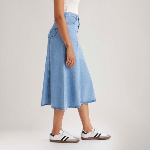 Saia Jeans Levi's® Fit and Flare Lavagem Média