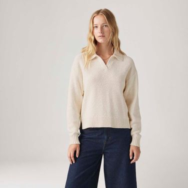 Camisa Polo Levi's® Satellite Branco Manga Longa