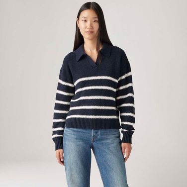 Camisa Polo Levi's® Satellite Azul Manga Longa