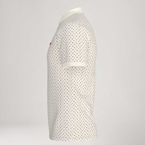 Camisa Polo Levi's® Slim Housemark Off White Manga Curta