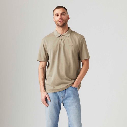 Camisa Polo Levi's® Authentic Bege Manga Curta