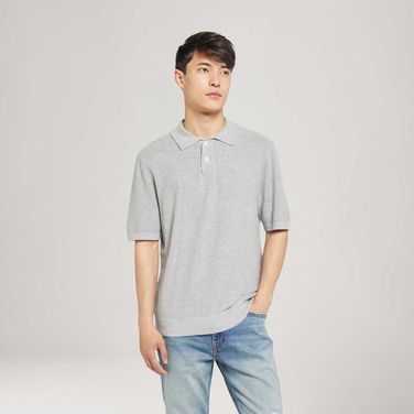 Camisa Polo Levi's® Sweater Knit Cinza Manga Curta