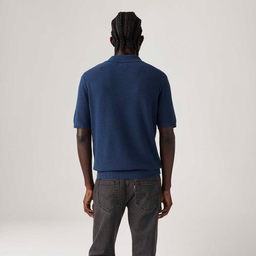 Camisa Polo Levi's® Sweater Knit Azul Marinho Manga Curta