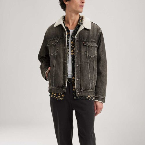 Jaqueta Jeans Levi's® Trucker Sherpa Relaxed Preta