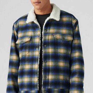 Jaqueta Jeans Levi's® Trucker Sherpa Plaid Type III