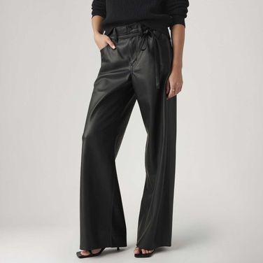 Calça Levi's® XL Straight Leather Couro Sintético Preta