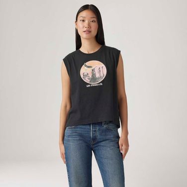 Blusa Levi's® Boxy Tank Preto Manga Curta