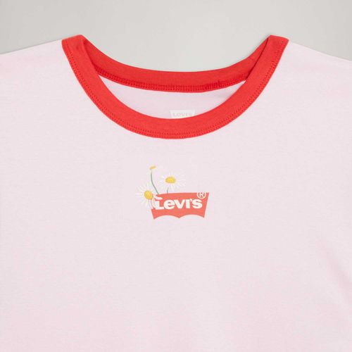 Camiseta Levi's® Graphic Mini Ranger Rosa Manga Curta