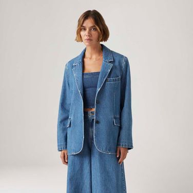 Blazer Jeans Levi's® Stella Relaxed Lavagem Média