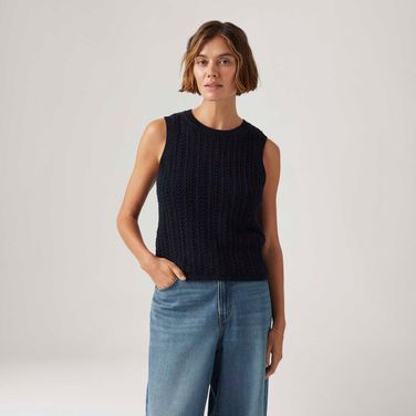 Colete Levi's® Sunrise Crochet Tank Preto Regata