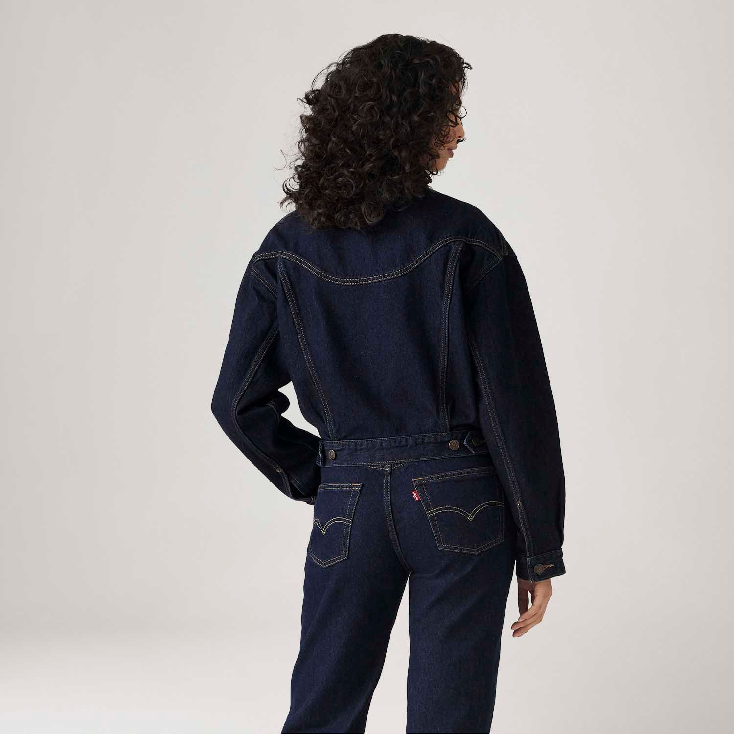 Jaqueta Jeans Levi's® Trucker Shrunken 90's Western Lavagem Escura