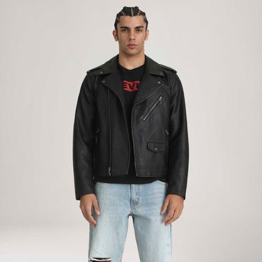 Jaqueta de Couro Sintético Levi's® Asym Motorcycle Preta