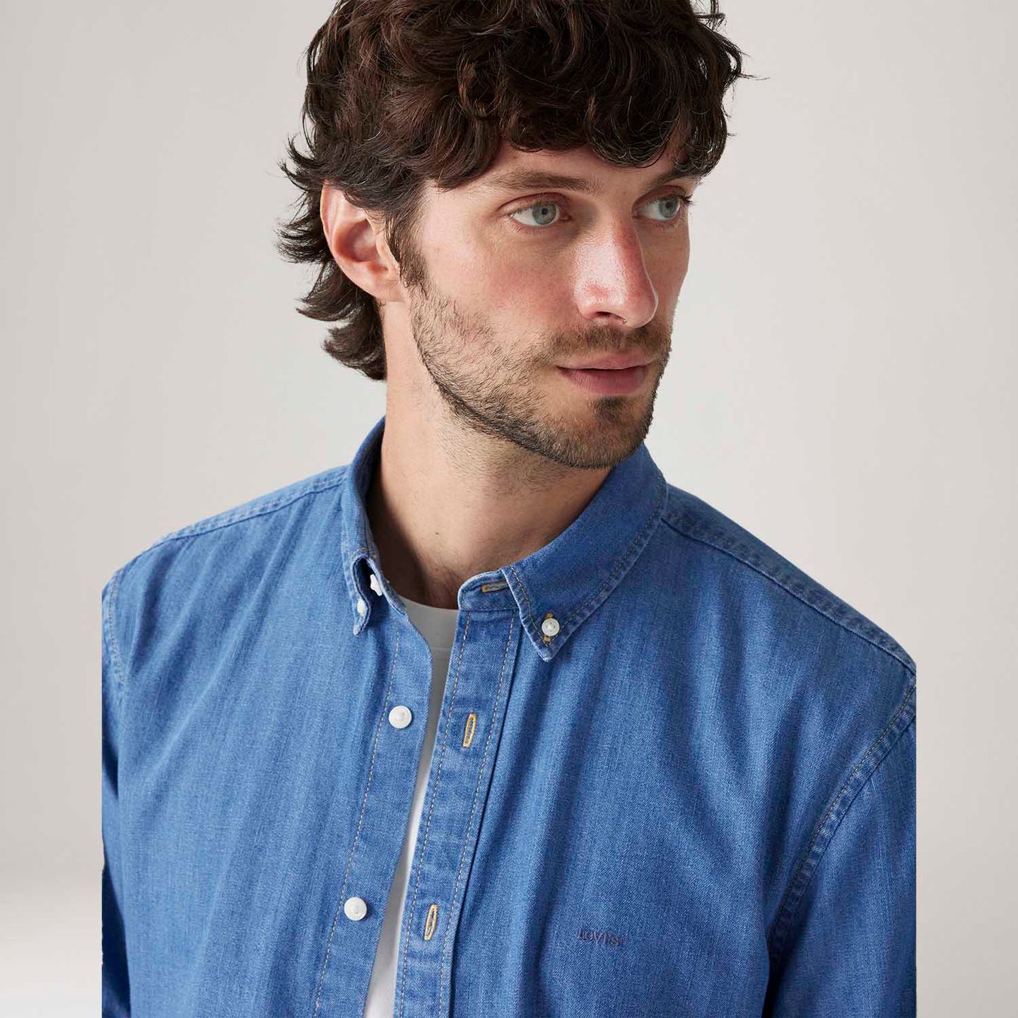 20aw シャツ Camisa Oxford Levi's® Authentic Button Down Lavagem Média Manga