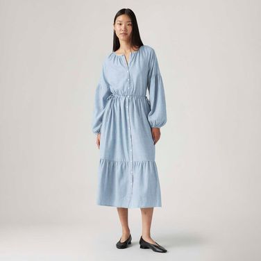 Vestido Jeans Levi's® Jolene Lavagem Média Manga Longa