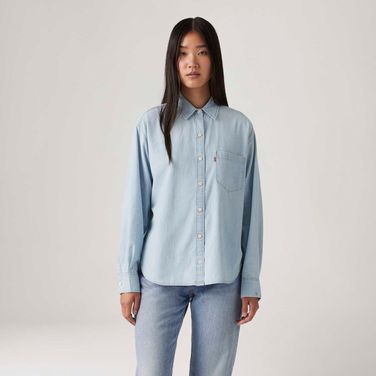 Camisa Jeans Levi's® Harlie Lavagem Clara Manga Longa
