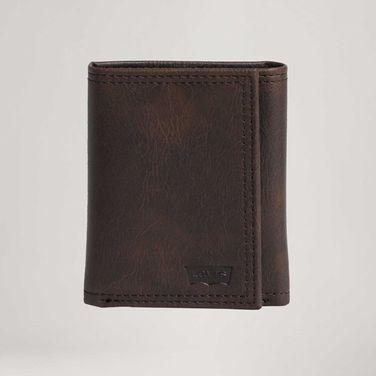Carteira Levi's ID Trifold Masculina Marrom Escuro
