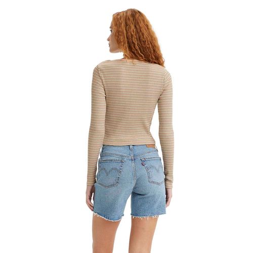 Camiseta Levi's®  Britt Snap Front Top Listrada Manga Longa