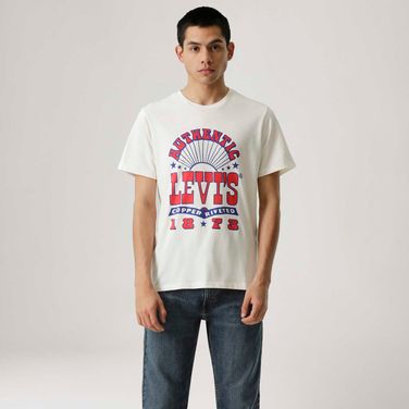 Camiseta Levi's® Graphic Crewneck Off White Manga Curta