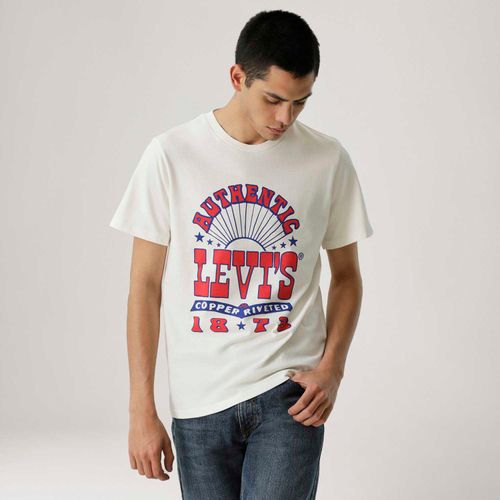 Camiseta Levi's® Graphic Crewneck Off White Manga Curta