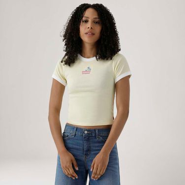 Camiseta Levi's® Graphic Mini Ranger Amarela Manga Curta
