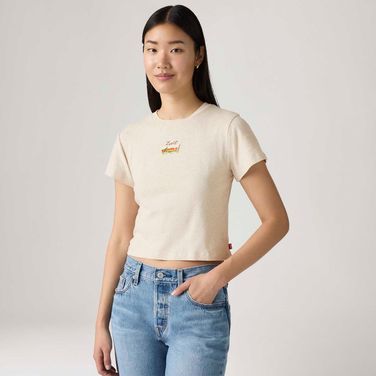 Camiseta Levi's® Essential Sporty Off White Manga Curta