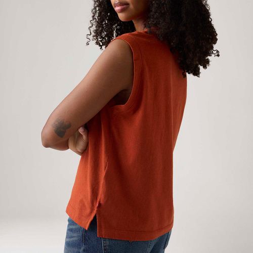 Blusa Levi's® Boxy Tank Cinza Vermelha Manga Curta