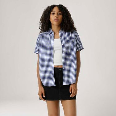 Camisa Levi's® Darlene Azul Manga Curta