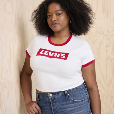Camiseta Levi's® Sporty Tee Ringer Branca Manga Curta