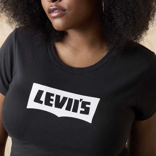 Camiseta Levi's® Sporty Tee Ringer Preta Manga Curta