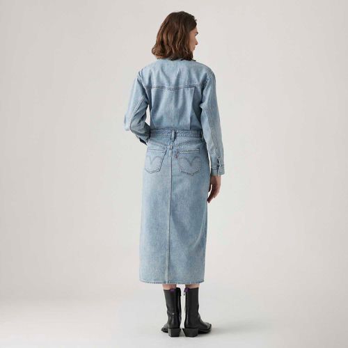 Vestido Jeans Levi's® Western Denim Midi Lavagem Clara