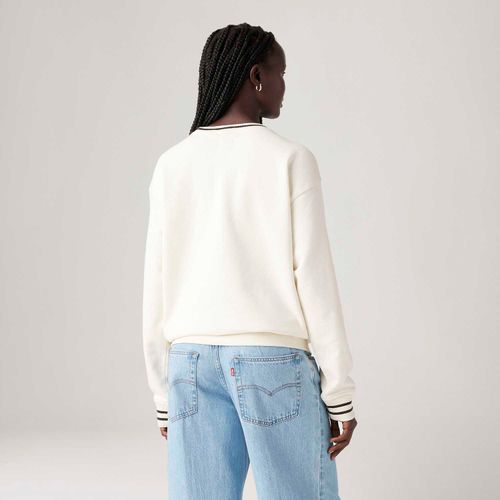 Moletom Levi's® Heritage Sport Crew Branco Manga Longa
