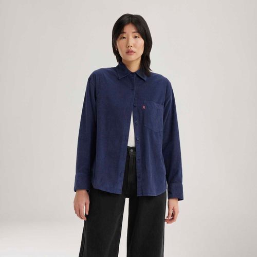Camisa Levi's® Nola Shirt Azul Manga Longa