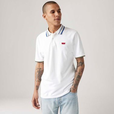 Polo Levi's® Housemark Branca Manga Curta
