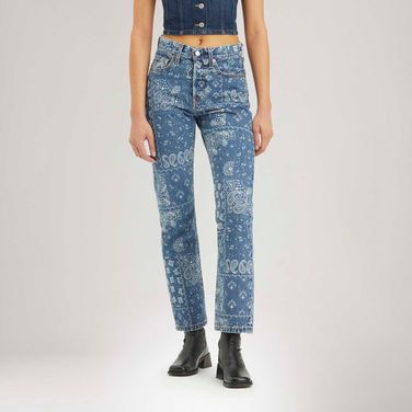 Calça Jeans Levi's® 501® For Women Lavagem Média Estampada
