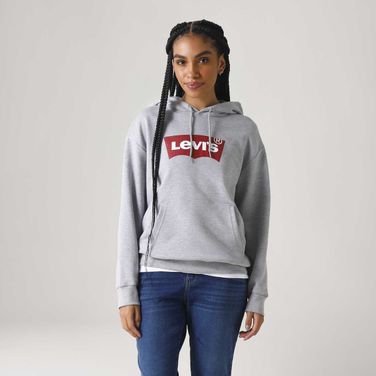 Moletom Levi's® Graphic Hoodie Cinza Manga Longa