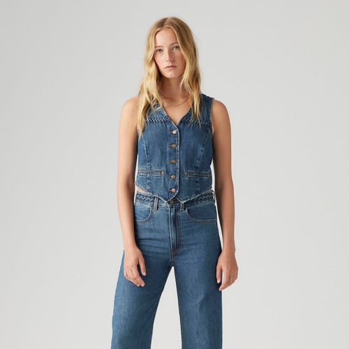 Colete Jeans Levi's® Braided Lavagem Média