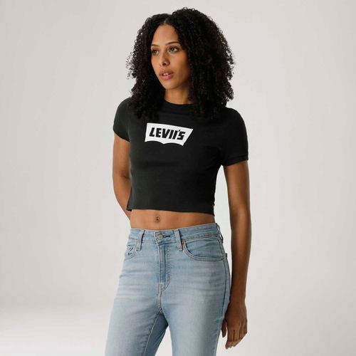 Camiseta Levi's® Sporty Tee Ringer Preta Manga Curta