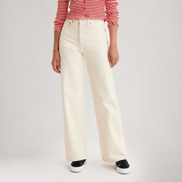 Calça Jeans Levi's® Ribcage Wideleg Off White