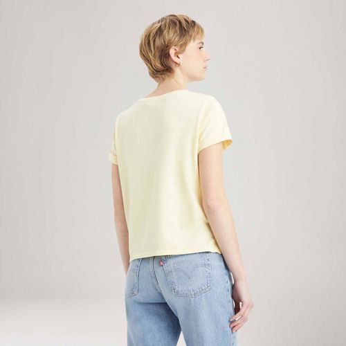 Camiseta Levi's® Margot Pocket Amarela Manga Curta