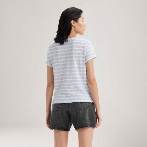Camiseta Levi's® Margot Azul com Listras Manga Curta