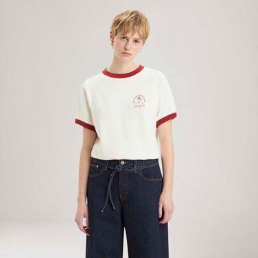 Camiseta Moletom Levi's® Graphic Marina Crew Branco Manga Curta