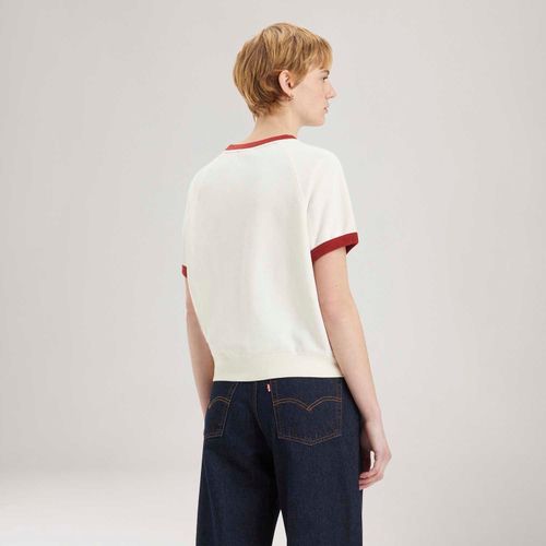 Camiseta Moletom Levi's® Graphic Marina Crew Branco Manga Curta