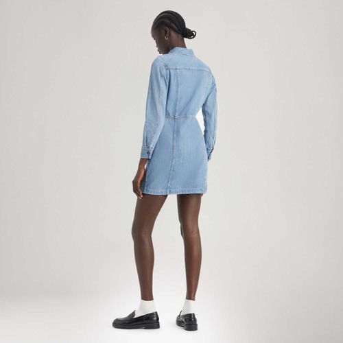 Vestido Jeans Levi's® Flynn Western Core Lavagem Clara