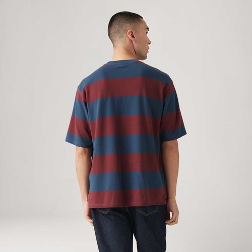 Camiseta Levi's® Pique Pocket Azul e Vermelha Manga Curta