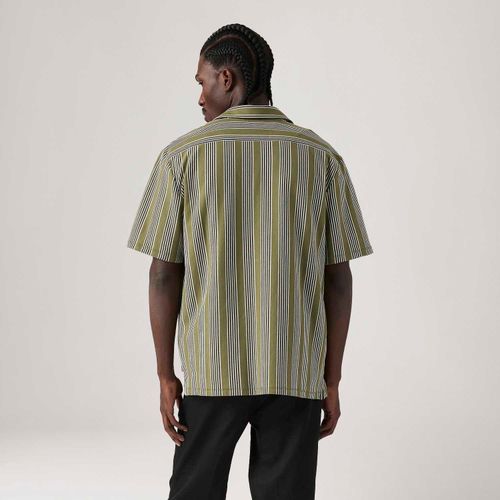 Camisa Levi's® Knit Camp Verde com Listras Manga Curta
