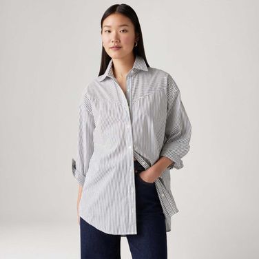 Camisa Levi's® Pieced Lola Azul Manga Longa