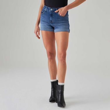 Short Jeans Levi's® High Rise Lavagem Média