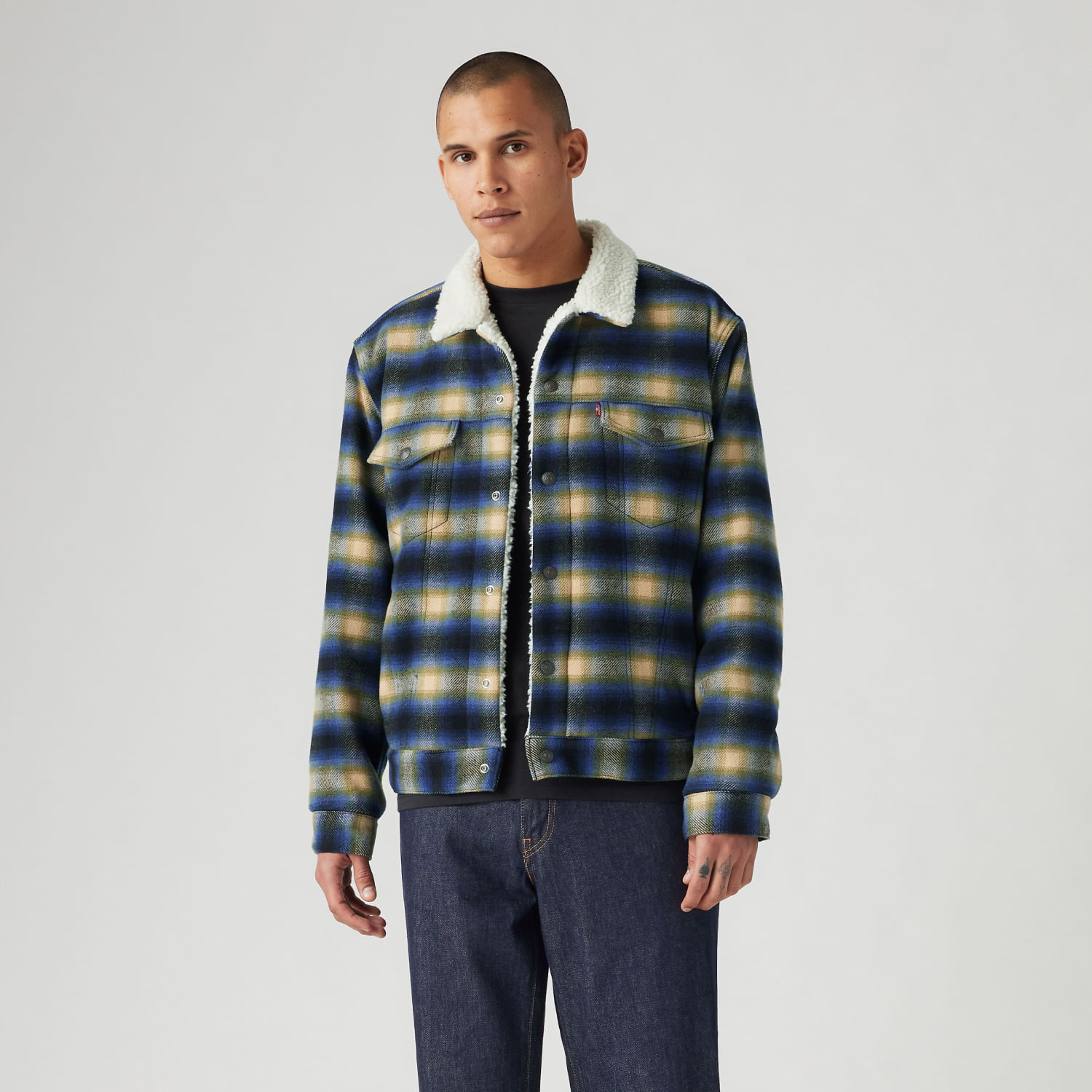 Jaqueta Jeans Levi's® Trucker Sherpa Plaid Type III - Levi's® Brasil