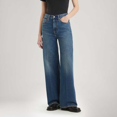 Calça Jeans Levi's® Ribcage Wide Leg Lavagem Escura