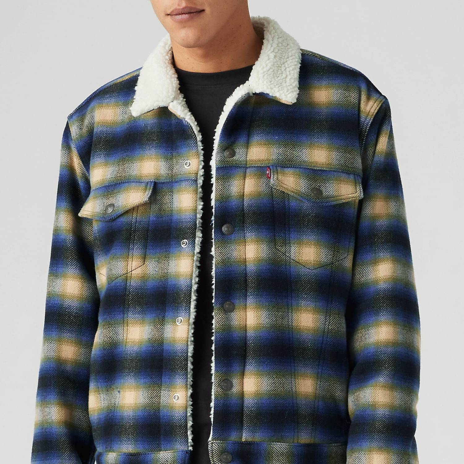 Jaqueta Jeans Levi's® Trucker Sherpa Plaid Type III - Levi's® Brasil